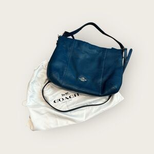 Coach Isabelle East West Blue Pebbled Leather Hobo Bag
